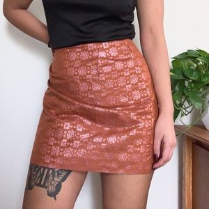 J. Crew Burnt Orange and Shimmering Pink Skirt